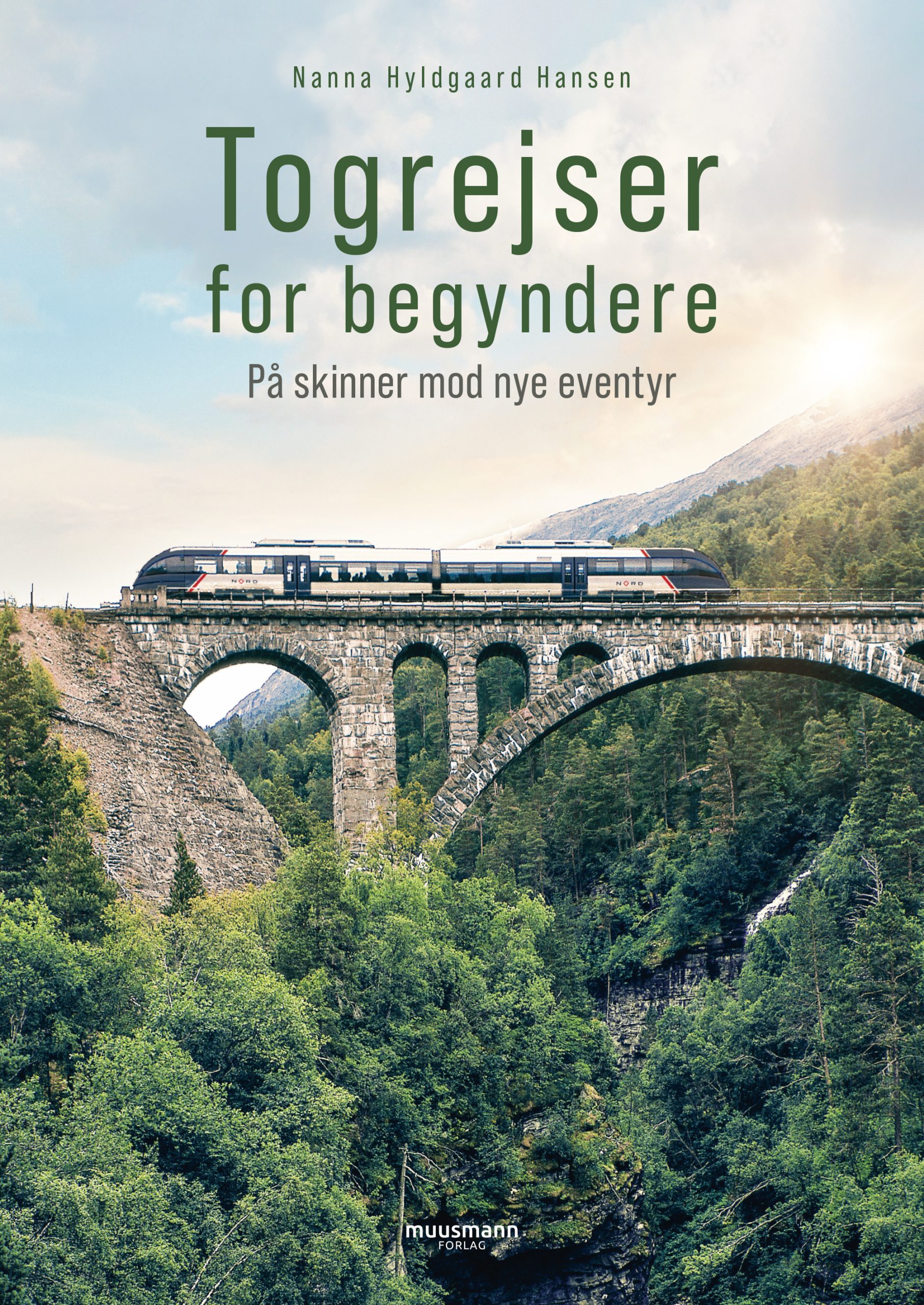 billede af forsiden til bogen togrejser for begyndere - et tog kører over en bro